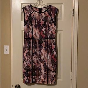 Jennifer Lopez pink snake print, sheath dress. 10